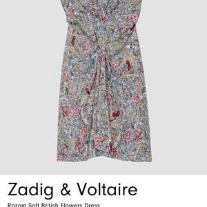 Zadig & Voltaire Floral Midi Dress - Blue and Pink